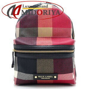 Burberry BLUE LABEL Backpack 55126 705 16 canvas leather black red multicolor